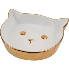 Moshiqa Meow Beyaz Porselen Kedi Mama Kabı