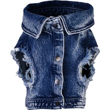 Moshiqa Lacivert Denim Kedi Ceketi