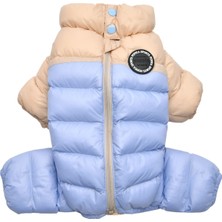 Puppia Ultra Light Pastel Mavi Krem Jumpsuit Köpek Tulumu