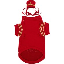 Moshiqa Empire Kırmızı Köpek Sweatshirt ve Şapka Seti