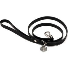 Zoe Pet Atelier Siyah Deri Köpek Gezdirme Kayışı