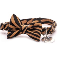 Gliparis Zebra Papyonlu Küçük Irk Köpek ve Kedi Boyun Tasması