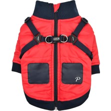 Puppia Stratus Dog Jumper Kırmızı Lacivert Tasmalı Köpek Montu