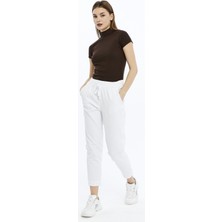 Çarlı Tekstil Kadın Kanvas Pantolon 4228 Beyaz