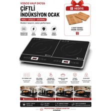 Vosco Taşınabilir Set Üstü Ikili Indüksiyon Ocak 3500W Profesyonel Elektrikli Ocak 8 Kademe Güç Ayarlı Zamanlayıcılı