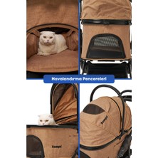 Zampa Melona Kahve Kedi ve Köpek Taşıma Arabası