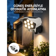 Zenviaa Uzaktan Kumandalı Güneş Enerjili LED Güvenlik Lambası Kamera Tipi Hareket Sensörlü Ye