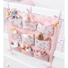 Eco Lounge Baby 9 Cepli Bağlamalı Beşik Kenarı Düzenleyici (Pembe)