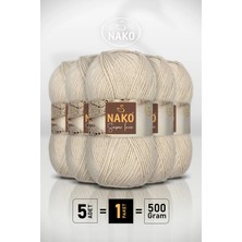 Empressco Süper Inci - 6383 Mantar Beji - 5'li Paket - 100GR/260M - El Örgü Ipi - Atkı Yelek Kazak Ipi