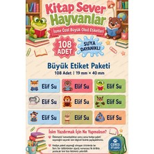 Ceres Studio Okul Etiketi Defter Isimli Etiket Isim Yazılabilen Hayvan Temalı - 108 Adet Özel Yeni Tasarım