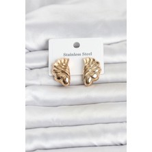 316L Çelik Gold Renk Vintage Model Kadın Küpe 5886 - 5155-9937