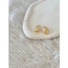 Revoia Damla Form Gold Küpe