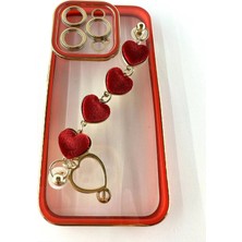 Case Collection Iphone 14 Pro Yeşil Kalp Elçekli Silikon Kılıf Anti Şok Özellikli Özel Tasarım Yeşil