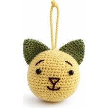 Maskot Sarı Kafa Miniş Pisi Amigurumi Organik Anahtarlık Oyuncak