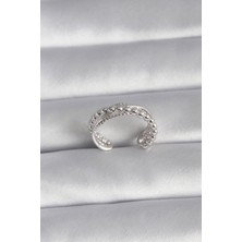 Pirinç Gümüş Renk Kadın Yüzük 5886 - 5539-1937