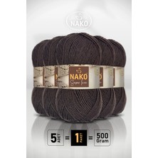 Empressco Süper Inci - 6962 Kahverengi - 5'li Paket - 100GR/260M - El Örgü Ipi - Atkı Yelek Kazak Ipi