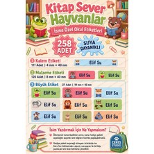 Ceres Studio Okul Etiketi Kalem Defter Isimli Etiket Isim Yazılabilen Hayvan Temalı - 258 Adet Özel Yeni Tasarım