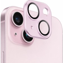 Mi7a iPhone 15 / 15 Plus Uyumlu Full Kamera Lens Koruyucu Tam Kaplama Kamera Adası Koruma Camı