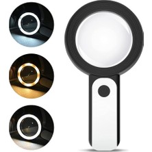 Aesco 30X -12IŞIKLI Büyüteç Taşınabilir Çıft Katmanlı Optik Cam Okuma Büyüteç 2290-18