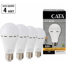 Cata CT-4229 Beyaz Işık 7 W E27 Şarjlı LED Ampul 4 Adet