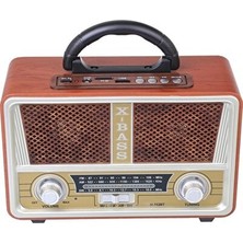Vaelmont Retro Ahşap Görünümlü Bluetooth Radyo, Fm ve USB Destekli Nostaljik Radyo