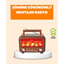Vaelmont Alev Işıklı Solar Bluetooth Hoparlör, Güçlü Ses ve Retro Tasarım Nostaljik Radyo