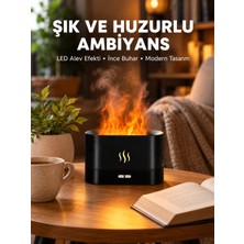 Marsilyan LED Işıklı Buhar Makinesi Alev Efektli Kumandalı Oda Nemlendirici Yeni Nesil