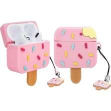 Kılıf Benim Airpods Pro 3. Nesil Uyumlu Karikatür Dondurma Tasarım Karakter Silikon Koruma Kılıf ( 2025 )