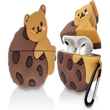 Kılıf Benim Airpods Pro 3. Nesil Uyumlu Karikatür Ayı Kurabiye Tasarım Karakter Silikon Koruma Kılıf ( 2025 )