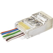 Aesco CAT6E Ez RJ45 Metal Konnektör 100 Adet Plastik Kutu - Şeffaf ND2423