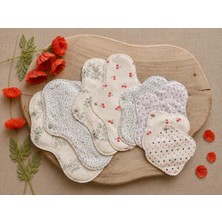 Yıkanabilir Doğal Kadın Pedi 8'li Karışık %100 Pamuk (2s+2m+2l+2xl)