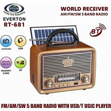 UltraNova Vaelmont Solar Panelli Nostaljik Radyo, Ledli Tasarım ve Taşınabilirlik Avantajı