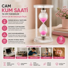Veraura Lifestyle Büyük Boy Cam Standlı Kum Saati - 15 cm Yükseklik - Dekoratif Şık Tasarım