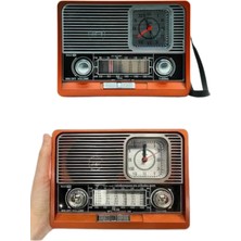 Eco Lounge Saatli Fenerli Bluetooth Nostaljik Radyo Aux Sd USB Girişli Bluetooth Hoparlör