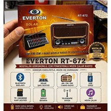 Vaelmont Nostaljik Görünümlü Güneş Enerjili Bluetooth ve Mp3 Radyo Nostaljik Radyo