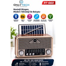 Vaelmont Solar Görünümlü Çok Band Nostaljik Müzik Çalar ve Bluetooth Radyo Nostaljik Radyo