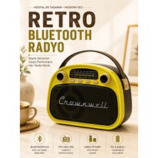 Vaelmont Retro Bluetooth Radyo, Taşınabilir ve Şık Tasarım, Krem Renkli Nostaljik Radyo