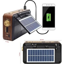 UltraNova Vaelmont Taşınabilir Solar Radyo, Bluetooth ve LED Okuma Işığıyla Kamp ve Acil Durum Nostaljik Radyo