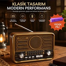 Vaelmont Güneş Enerjili Retro Radyo ve Bluetooth, Yedek Pil ile Uzun Kullanım Nostaljik Radyo