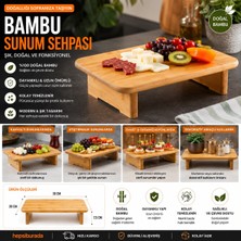 Tunay Bambu Ayaklı Kare Servis Tahtası