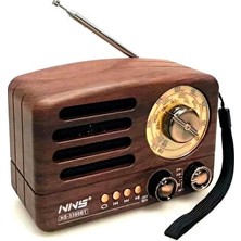 Vaelmont Retro Ahşap Tasarımlı Taşınabilir Bluetooth Hoparlör, Şarjlı ve Döndürülebi Nostaljik Radyo
