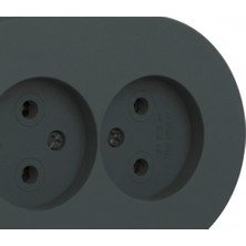 Eco Lounge Antrasit Renkli Sıva Üstü Ikili Topraklı Elektrik Prizi