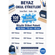 Ceres Studio Okul Etiketi Defter Isimli Etiket Isim Yazılabilen - 108 Adet Özel Yeni Tasarım