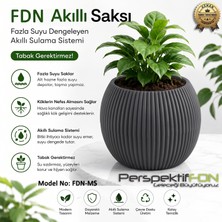 PerspektifFDN Fdn Akıllı Saksı Sistemli Çiçek Saksısı - Kırılmaya ve Uv Işınlarına Dayanıklı Premium Akıllı Saksı (Bitki Dostu Hava Kanallı) Model No: Fdn-Ms Ekstra Küçük Boy Antrasit