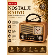 Vaelmont Nostaljik Radyo ve Bluetooth Özellikli USB Radyo Saati