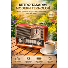 Vaelmont Nostaljik Bluetooth Hoparlör - LED Işıklı ve Çok Fonksiyonlu Ses Cihazı Nostaljik Radyo