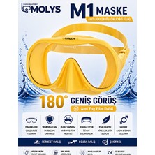 Vaelmont Profesyonel Sarı Dalış Maskesi, Anti Fog Özelliği ile Net Görüş