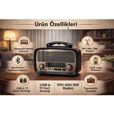 Vaelmont Retro Bluetooth Radyo: Nostaljik Tasarım ve Taşınabilirlik Nostaljik Radyo