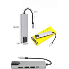 Eco Lounge USB Type-C Hub Dönüştürücü Çevirici Çoklayıcı Macbook Çevirici 8 Portlu