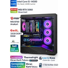 MSI I5-14500 32GB Ram 1tb SSD Rtx 5060 Masaüstü Oyuncu ve Iş  Bilgisayarı